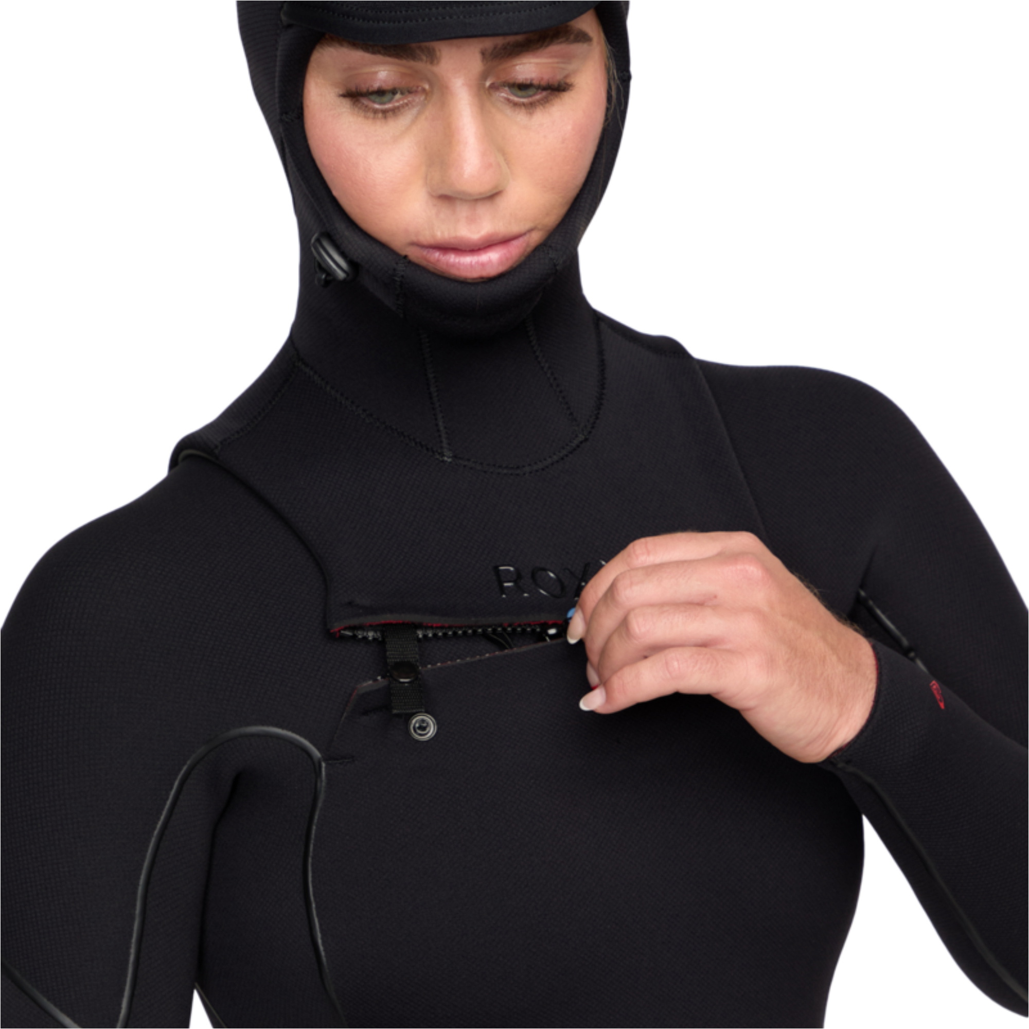2025 Roxy Womens Elite Xtra Warm 5/4mm Chest Zip Hooded Wetsuit 26BW203501 - Black
